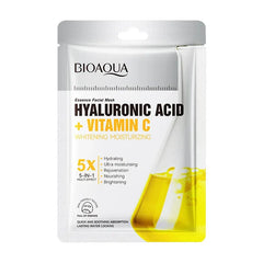 Bioaqua Hyaluronic Acid + Vitamin C Whitening Moisturizing Essence Facial Mask- Each