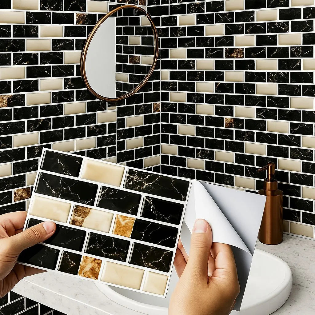 Self-Adhesive 3D Mosaic Tile Wall Stickers-24 pcs set