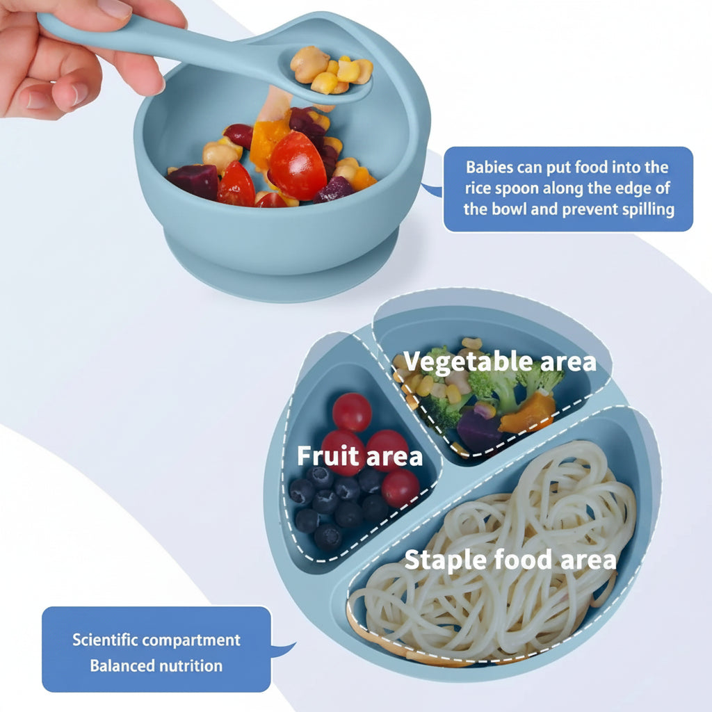 Anti-Slip Silicone Baby Feeding - 7 Piece Set