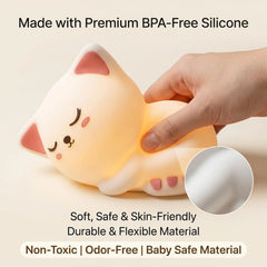 Cute Sleeping Cat Silicone LED Night Light