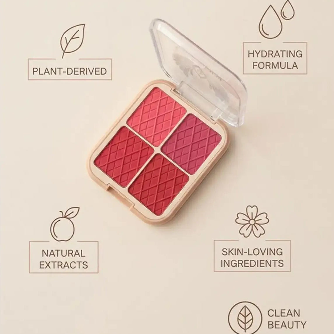 4 in 1 Compact Powder Blush Palette