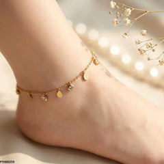 Stainless Steel Gold Drop Dangle Anklet