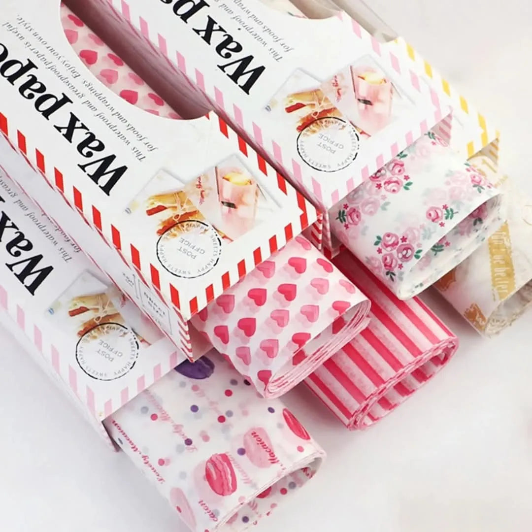 50 Sheets Heart Pattern Wax Paper – Each