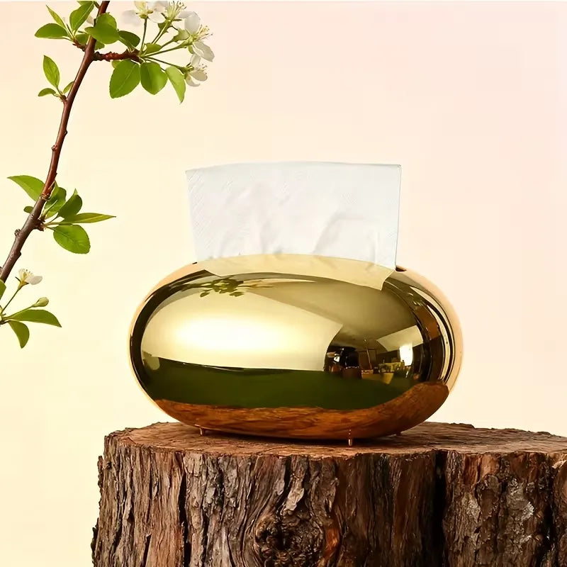 Luxury Metallic Pebble Tissue Box Holder