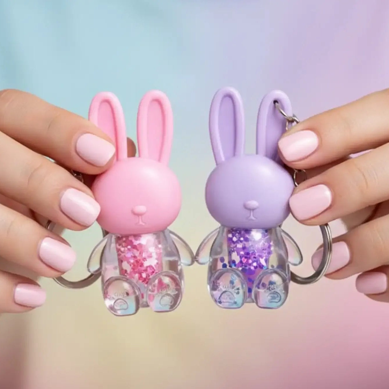 Cute Bunny Keychain Lip Gloss Oil