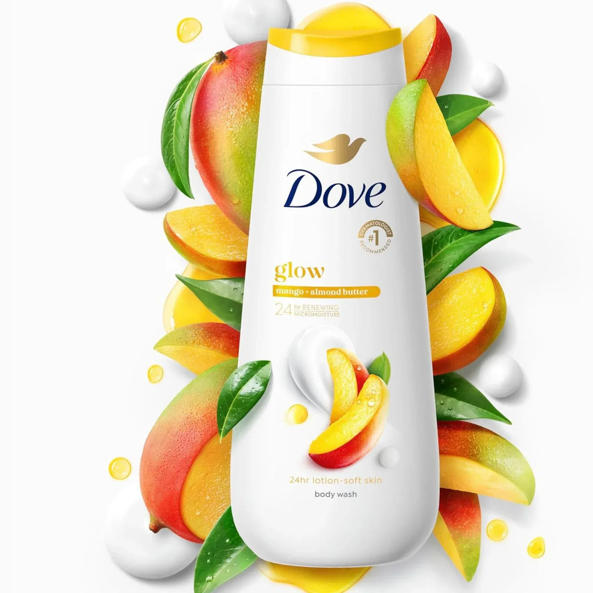 Dove Glow Mango & Almond Butter Body Wash - 20 FL OZ / 591ml
