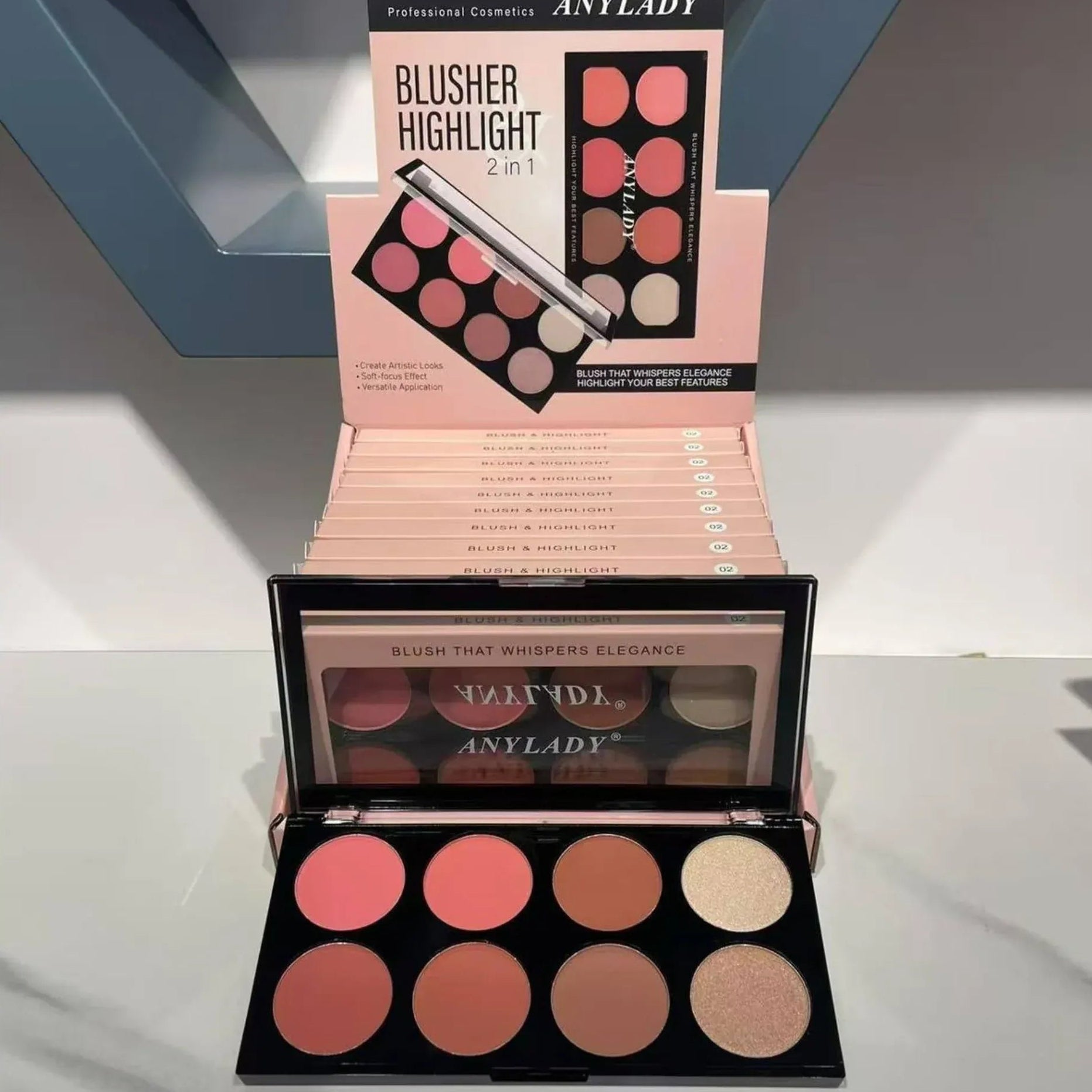 ANYLADY – 8 Color Blush & Highlighter Palette
