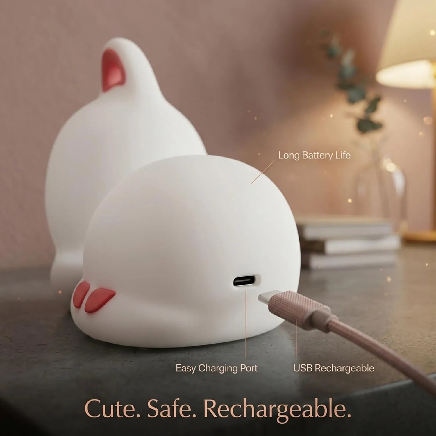 Cute Sleeping Cat Silicone LED Night Light