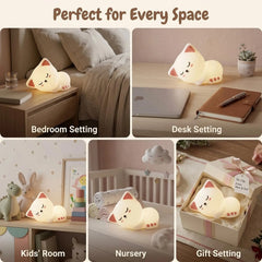 Cute Sleeping Cat Silicone LED Night Light