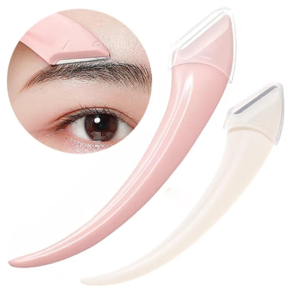 Heart Shape Facial Powder Puff Soft Makeup Sponge With Eyebrow Razor - Each Set