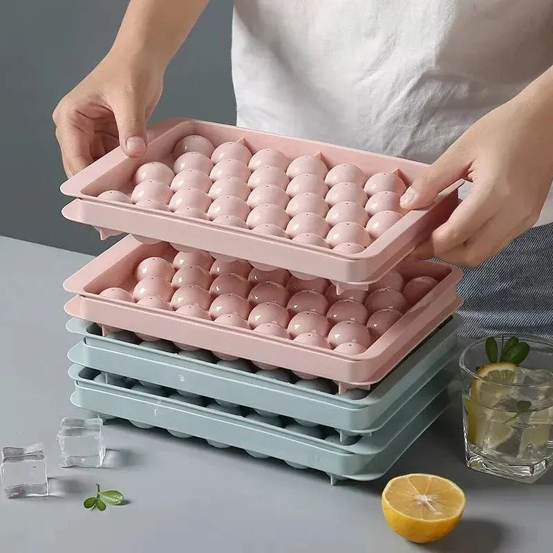 Round Ball Ice Cube Tray Mold with Lid