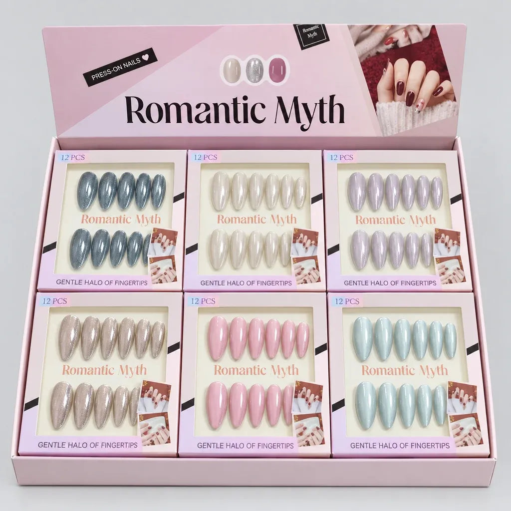 Romantic Myth Gentle Halo Cat's Eye Press On Nails