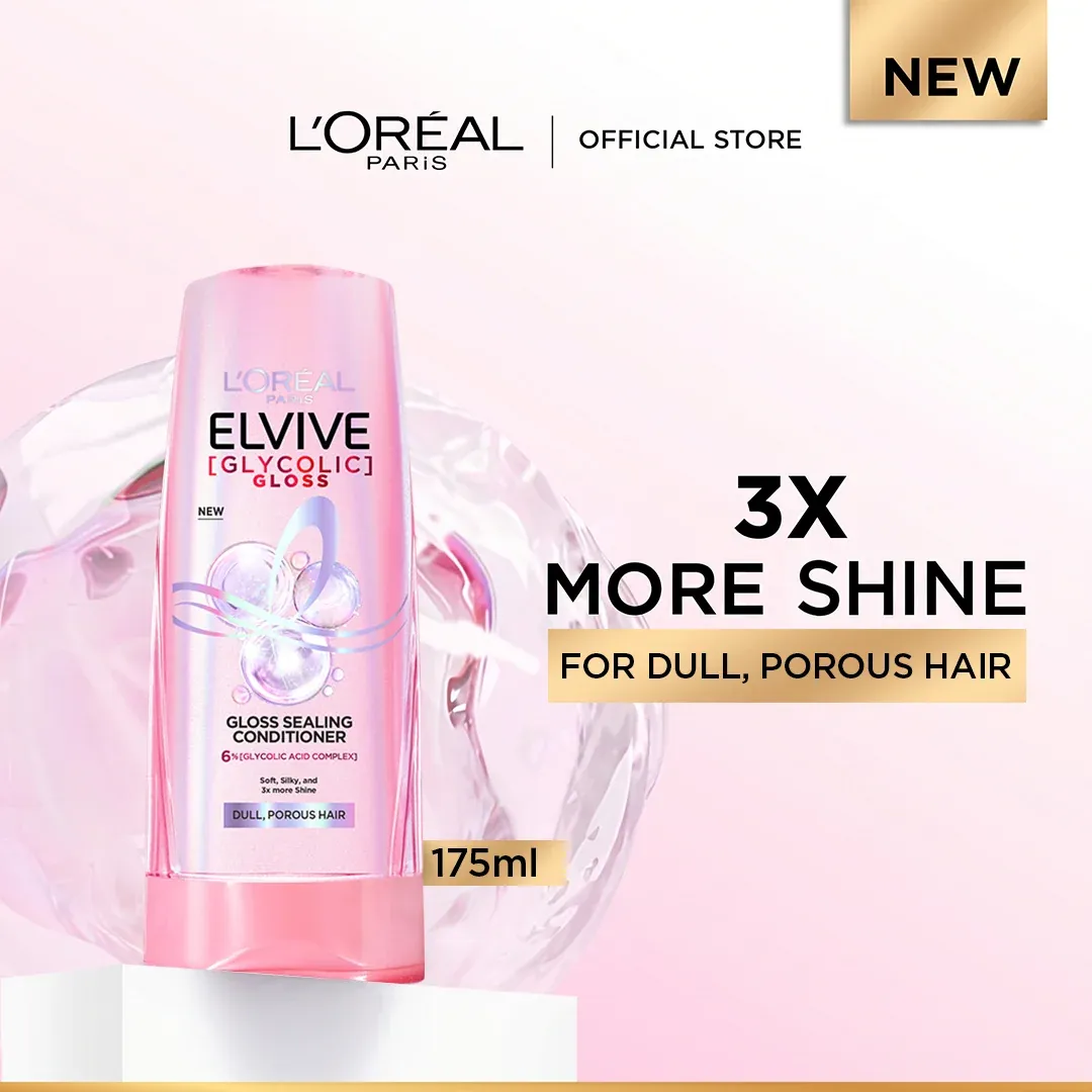 L'Oreal Paris Elvive Glycolic Gloss Conditioner For dull Hair - 175ml