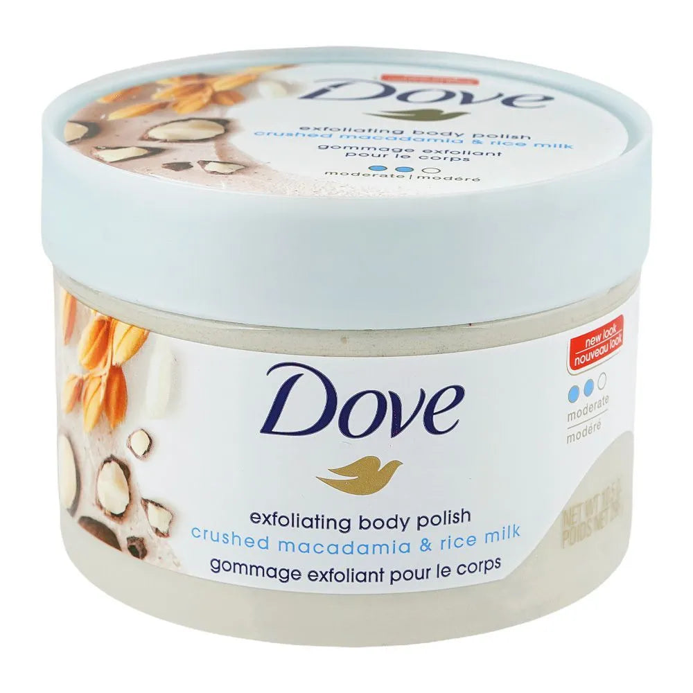 Dove Crushed Macadamia & Rice Milk Exfoliating Body Polish- 298g-Each
