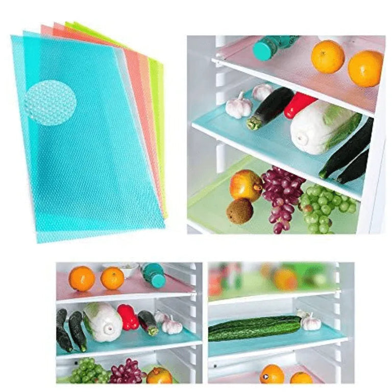 Multipurpose Washable Waterproof Refrigerator and Drawer Liner Mats- Pack of 4