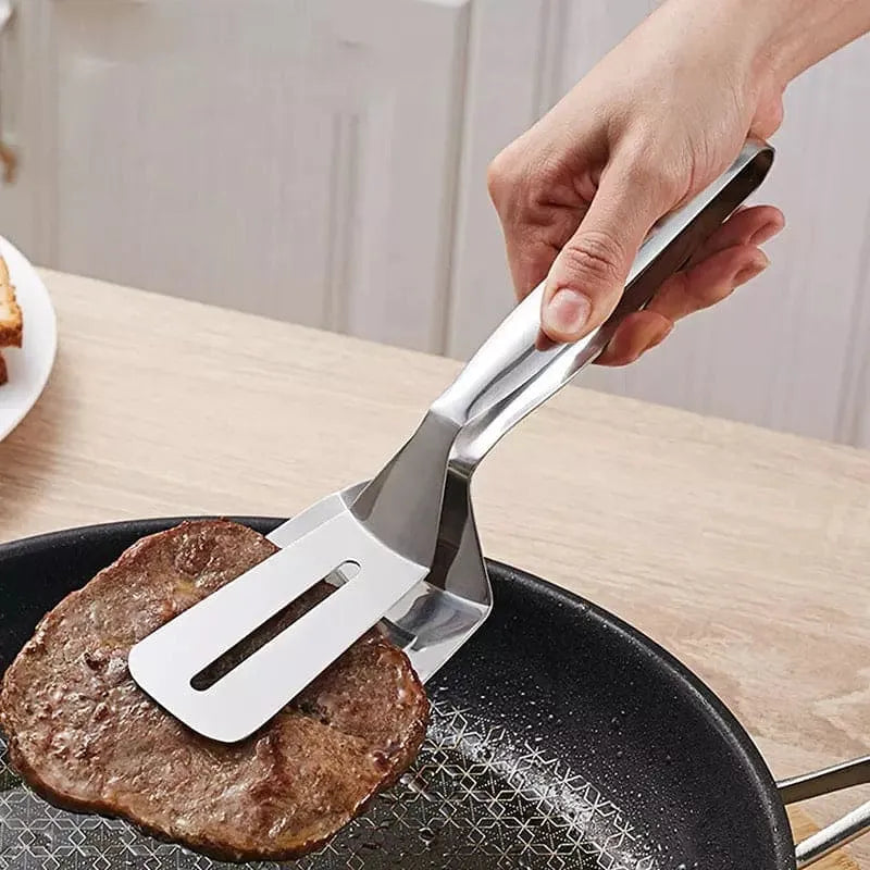 Stainless Steel 2-in-1 Cooking Spatula Tong-Each
