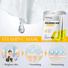 Bioaqua Hyaluronic Acid + Vitamin C Whitening Moisturizing Essence Facial Mask- Each