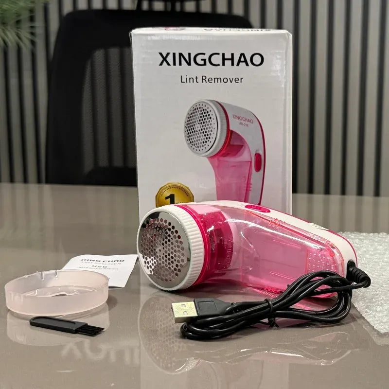XINGCHAO Lint Remover AD-218 Pink White Portable Fabric Shaver