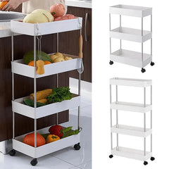 Slim Slide-Out Rolling Storage Cart Organizer with Wheels