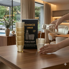Choice Linear Water Bottle & 6Pc Glass Set