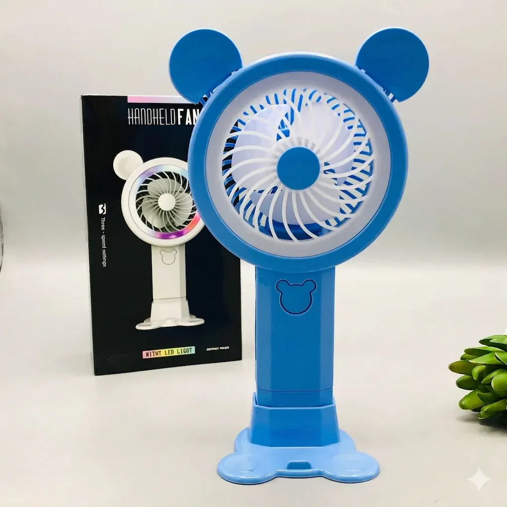 Rechargeable Handheld Fan with LED Night Light