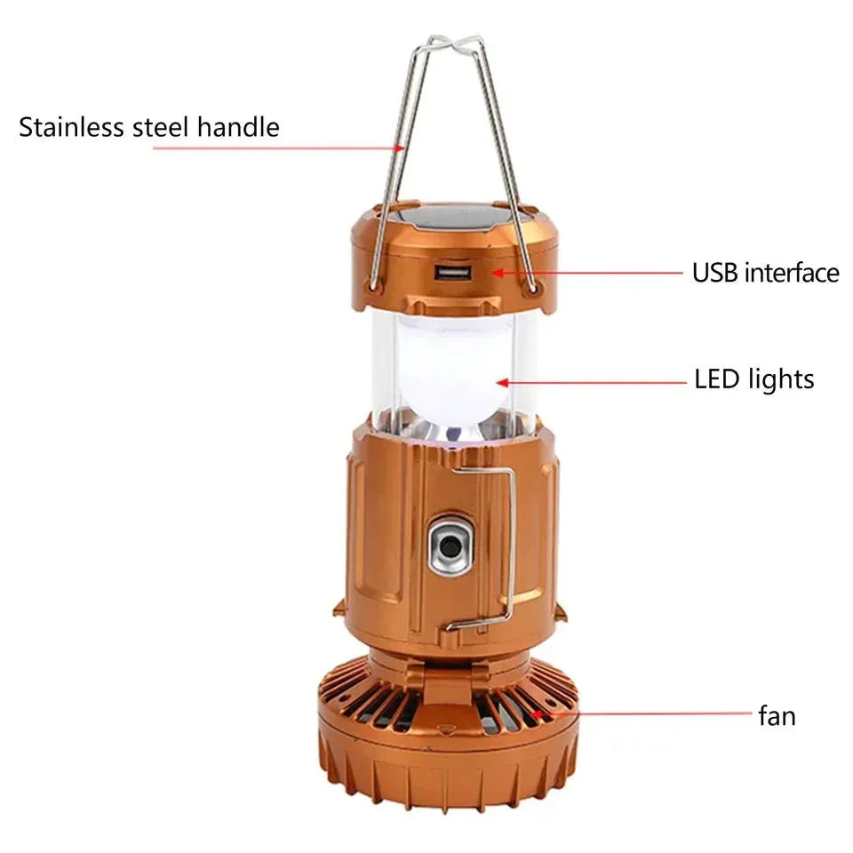 GSH-9299 Solar Charging Camping Light with Fan.