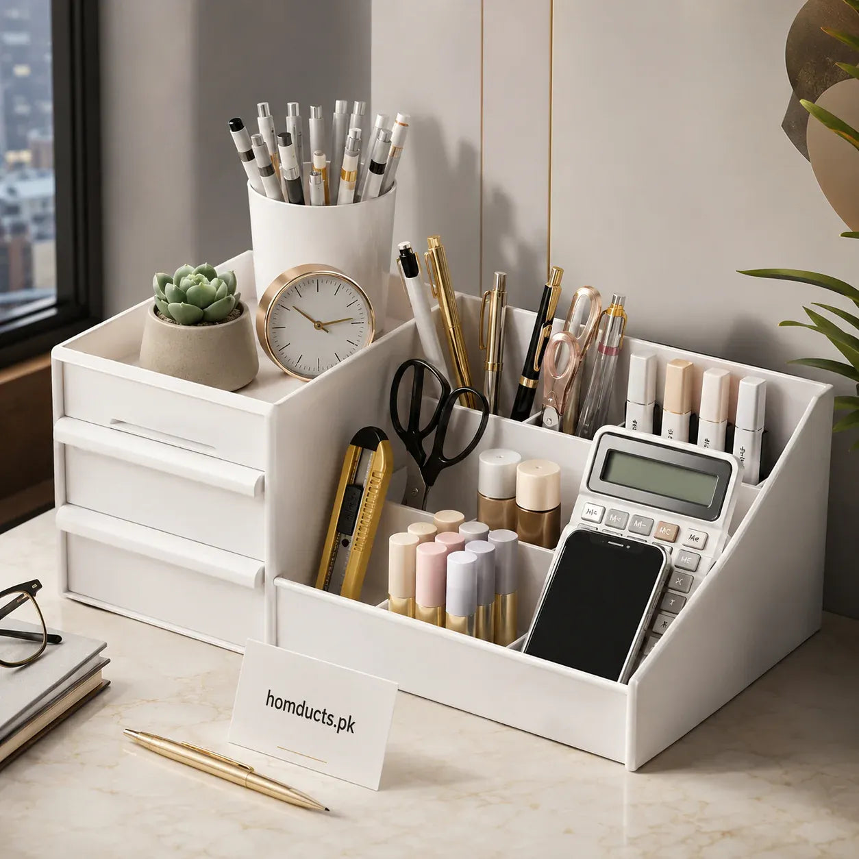 Multi-Functional Makeup Organizer with Storage Drawers