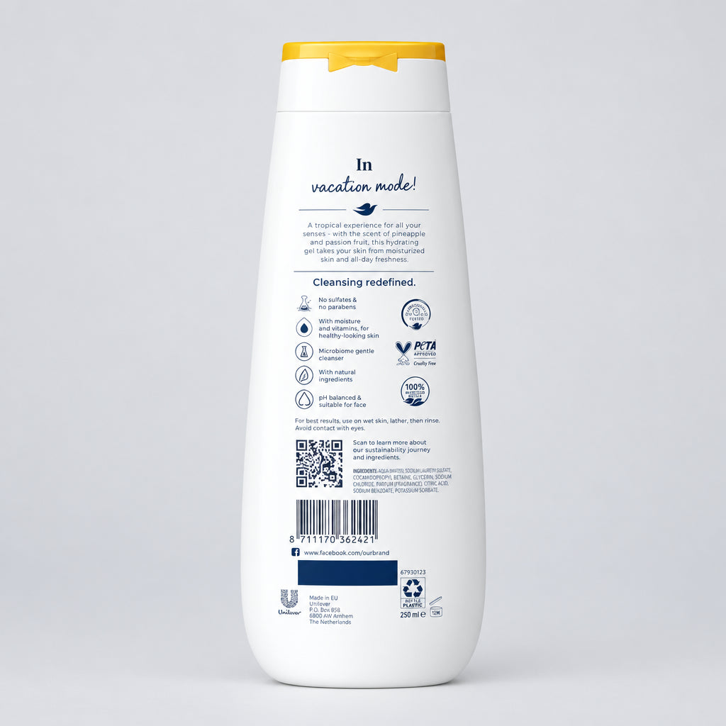 Dove Pineapple & Passion Fruit Body Wash - 20 FL OZ / 591ml