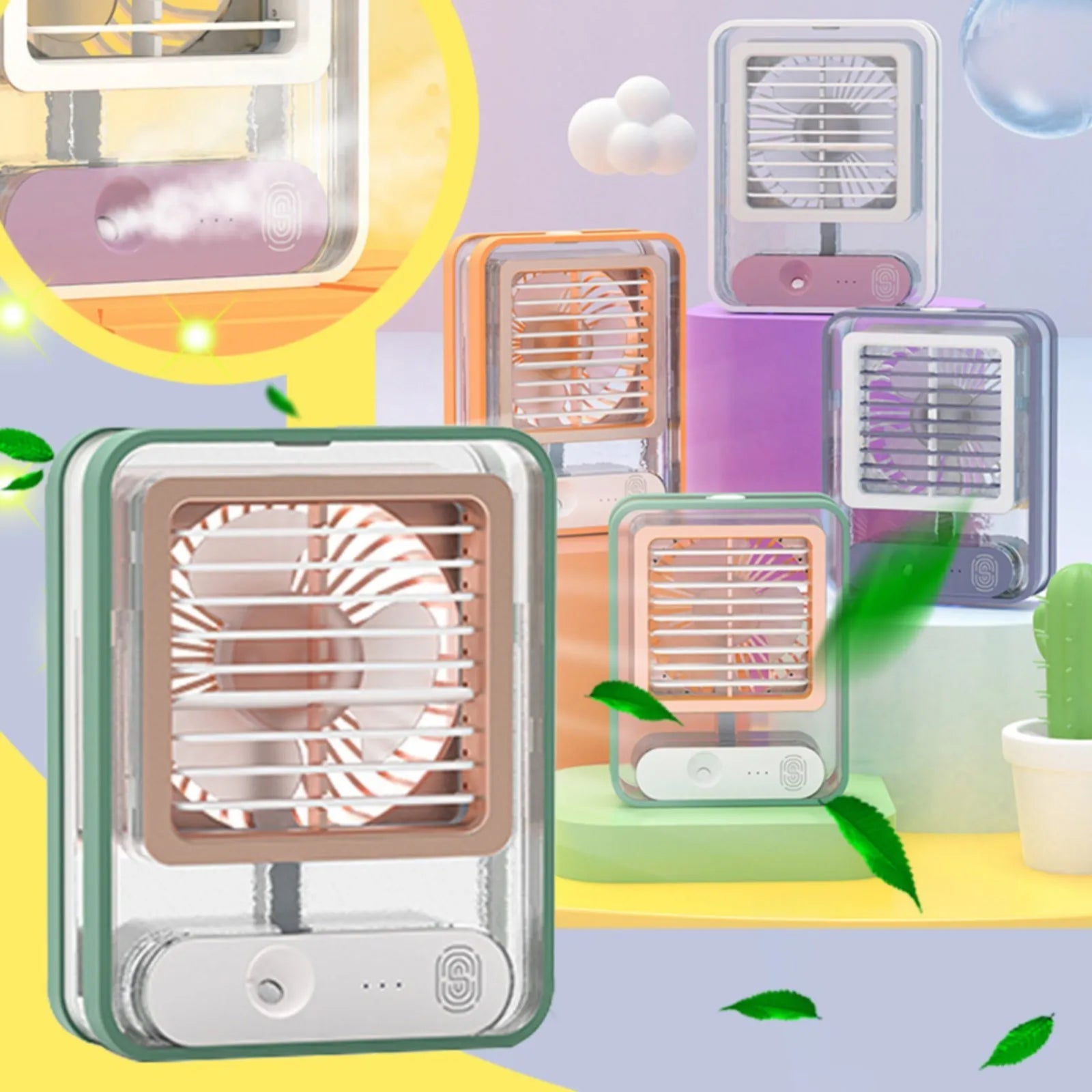 Portable Mini Air Conditioner Fan with Cool Mist Humidifier