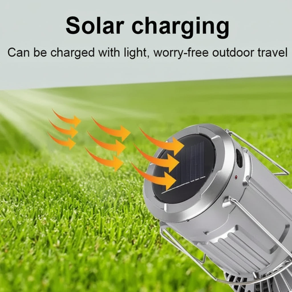 GSH-9299 Solar Charging Camping Light with Fan.