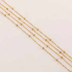 Gold Satellite Ball Bead Chain Permanent Bracelet - 5m