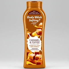 Caramel & Toffee Softing Body Wash – Whitening Shower Gel & Bath with Shea + Vitamin E