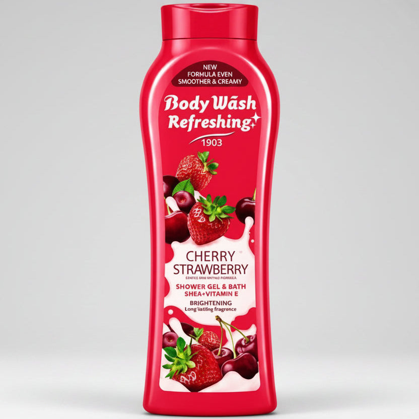 Cherry Strawberry Refreshing Body Wash – Brightening Shower Gel & Bath