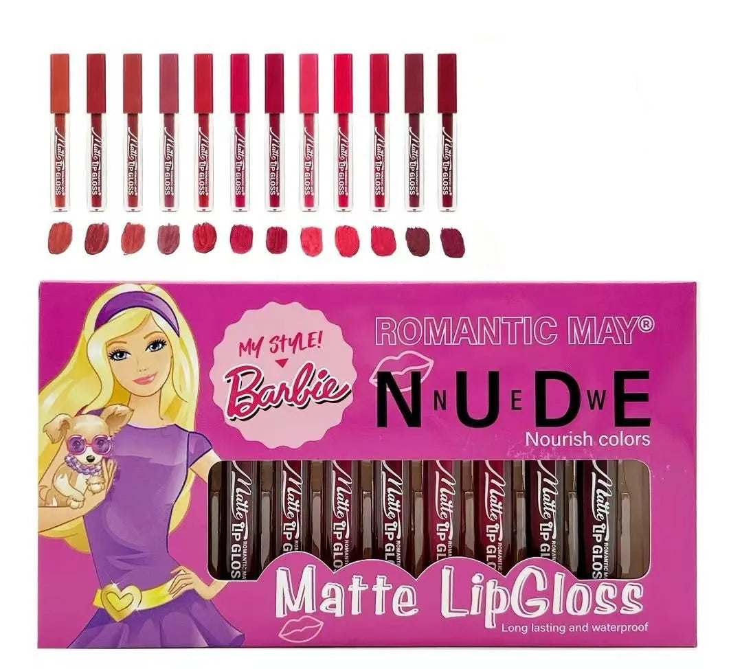 Ks-One Barbie Matte Lip Gloss- Pack of 12