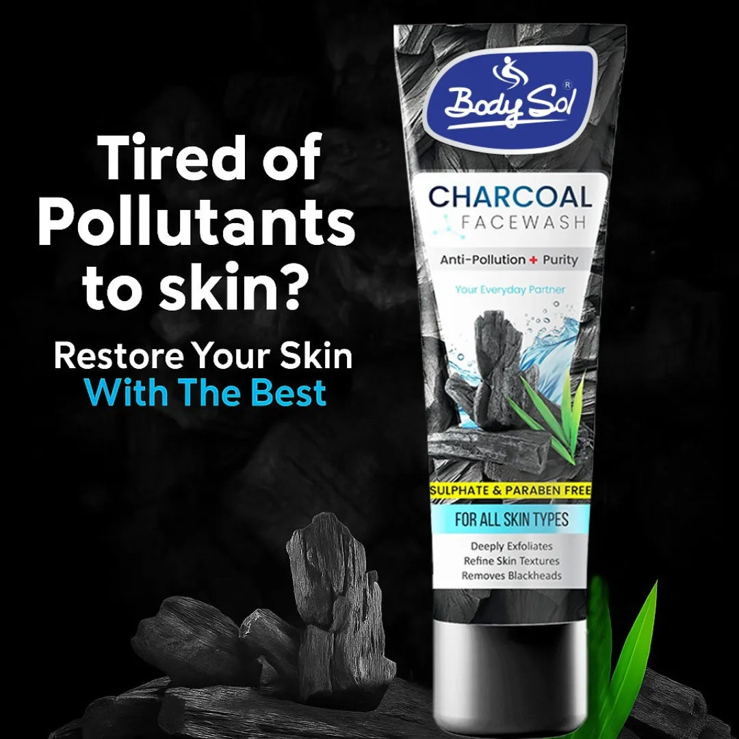 Body Sol Anti-Pollution Charcoal Facewash-100ml
