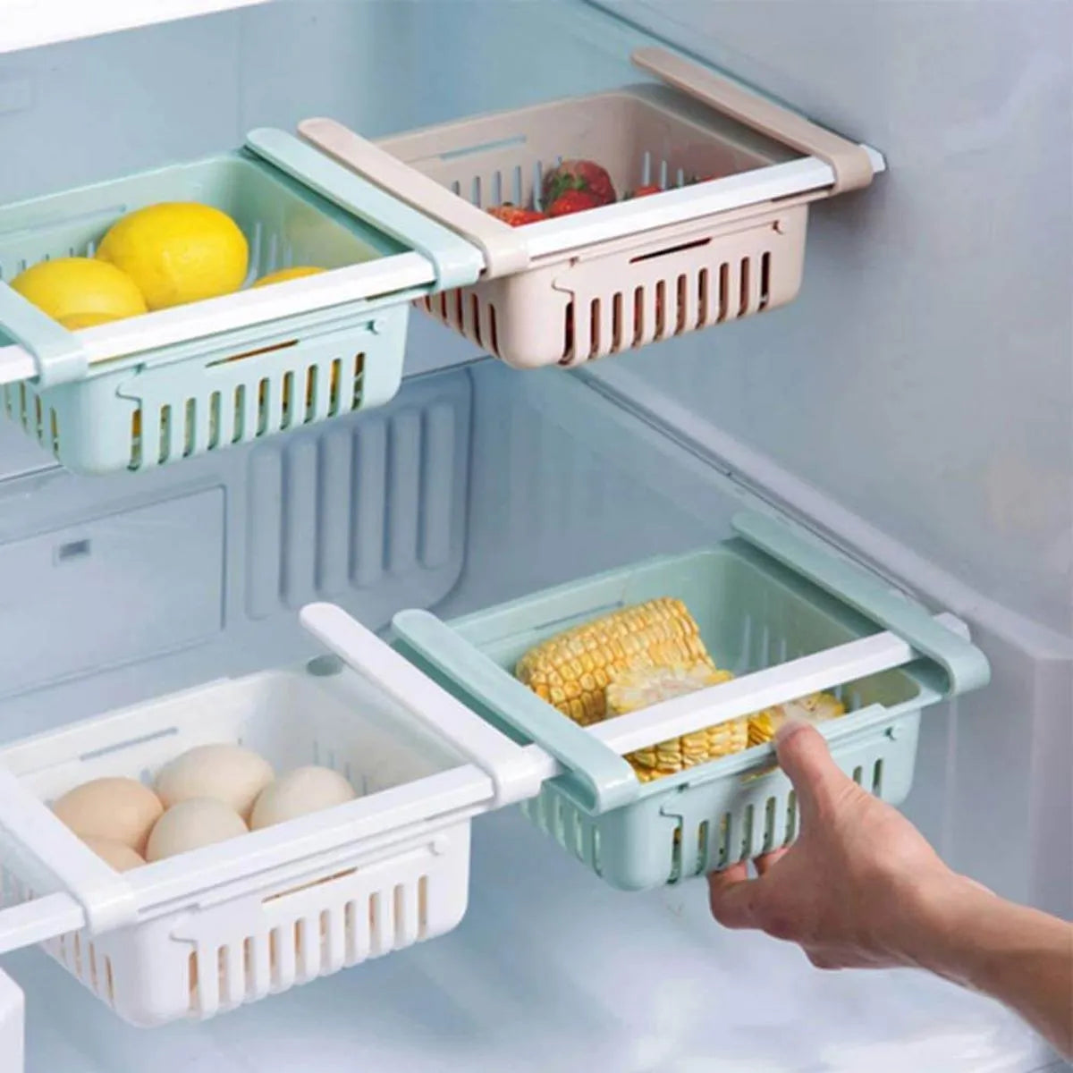 Adjustable Stretchable Refrigerator Organizer Drawer -Each