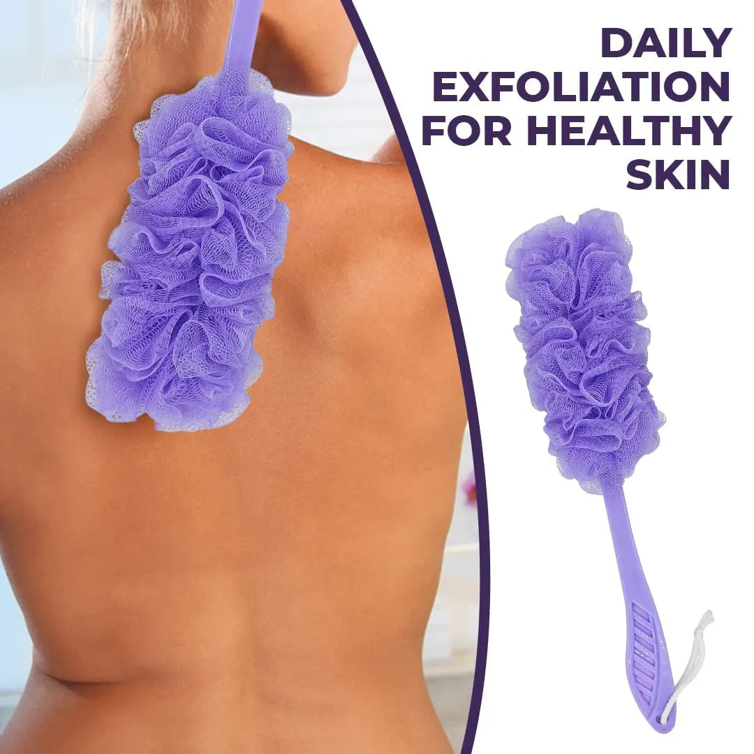 Gentle Back Scrubber Shower Pouf with Soft Mesh for Effective Cleaning and Massage
