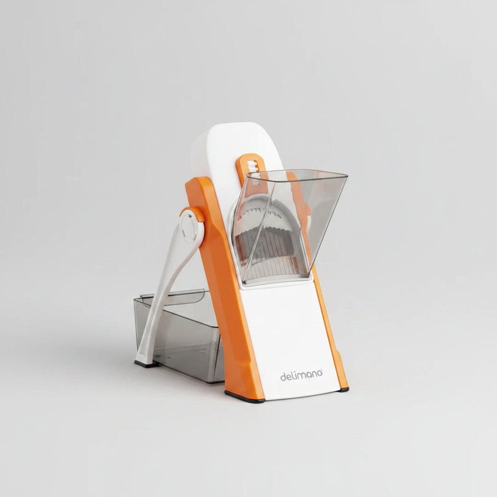 Multi-Functional Spring-Loaded Vegetable Slicer and Dicer with Container-Each