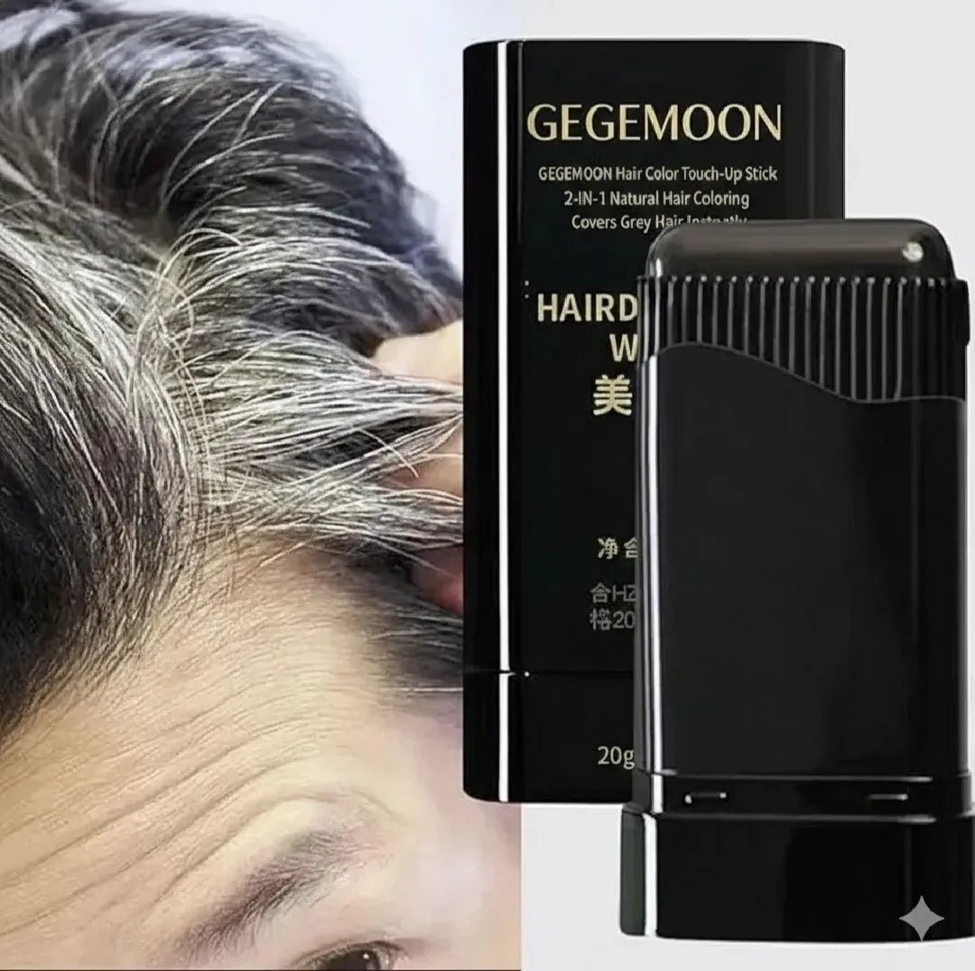 Gegemoon Black Hairdressing Wand – 2-in-1 Natural Color Touch-Up Stick -16g