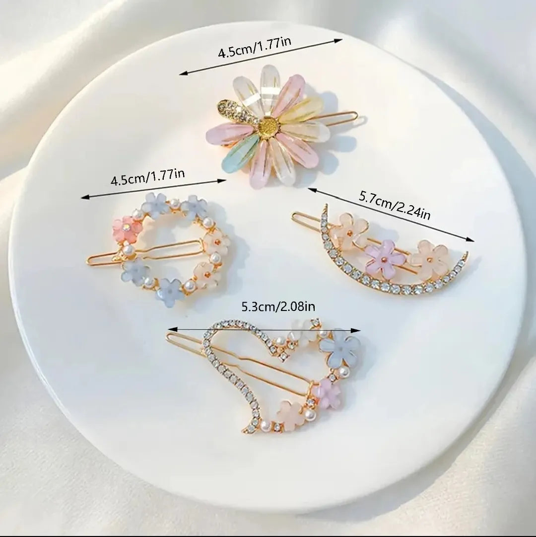 J&J Floral Hair Clip – 4 Piece Set