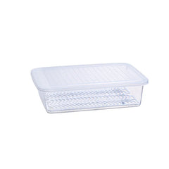Clear Plastic Food Storage Box with Drain Tray & Lid