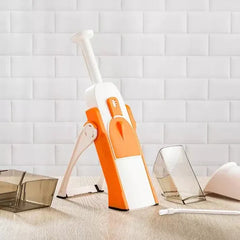 Multi-Functional Spring-Loaded Vegetable Slicer and Dicer with Container-Each