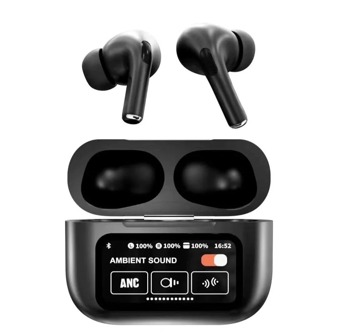 Airpods X Digital Touch Screen – Black Edition
