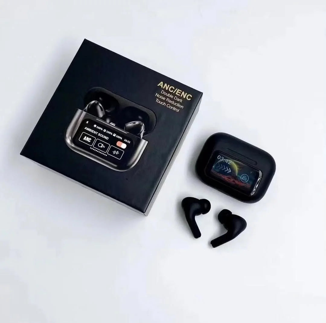 Airpods X Digital Touch Screen – Black Edition
