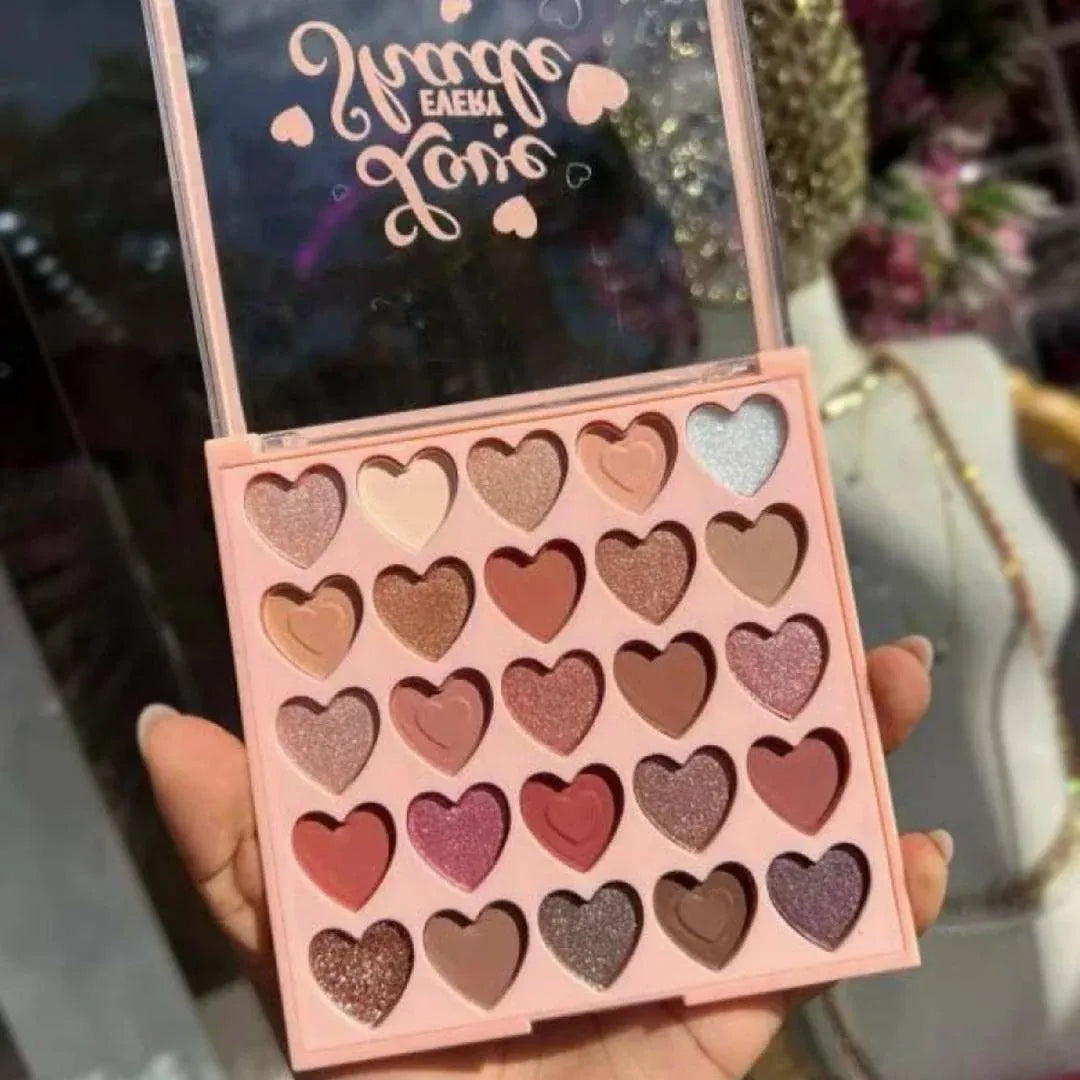 Any Lady Love Every Shade Heart-Shaped Eyeshadow Palette - 25 Colors