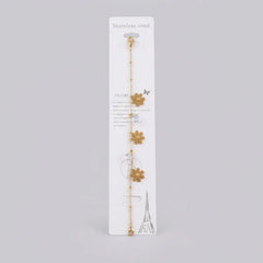 Gold Flower Charm Stainless Steel Bracelet