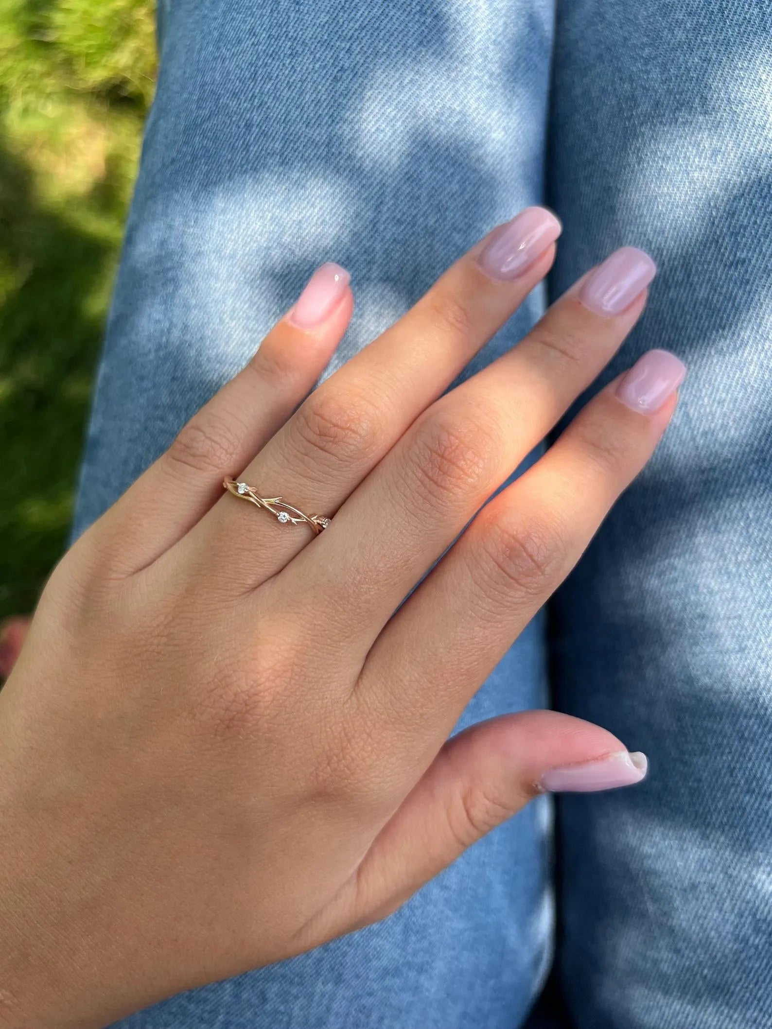 Stainless Steel Nature Inspired Vine Ring