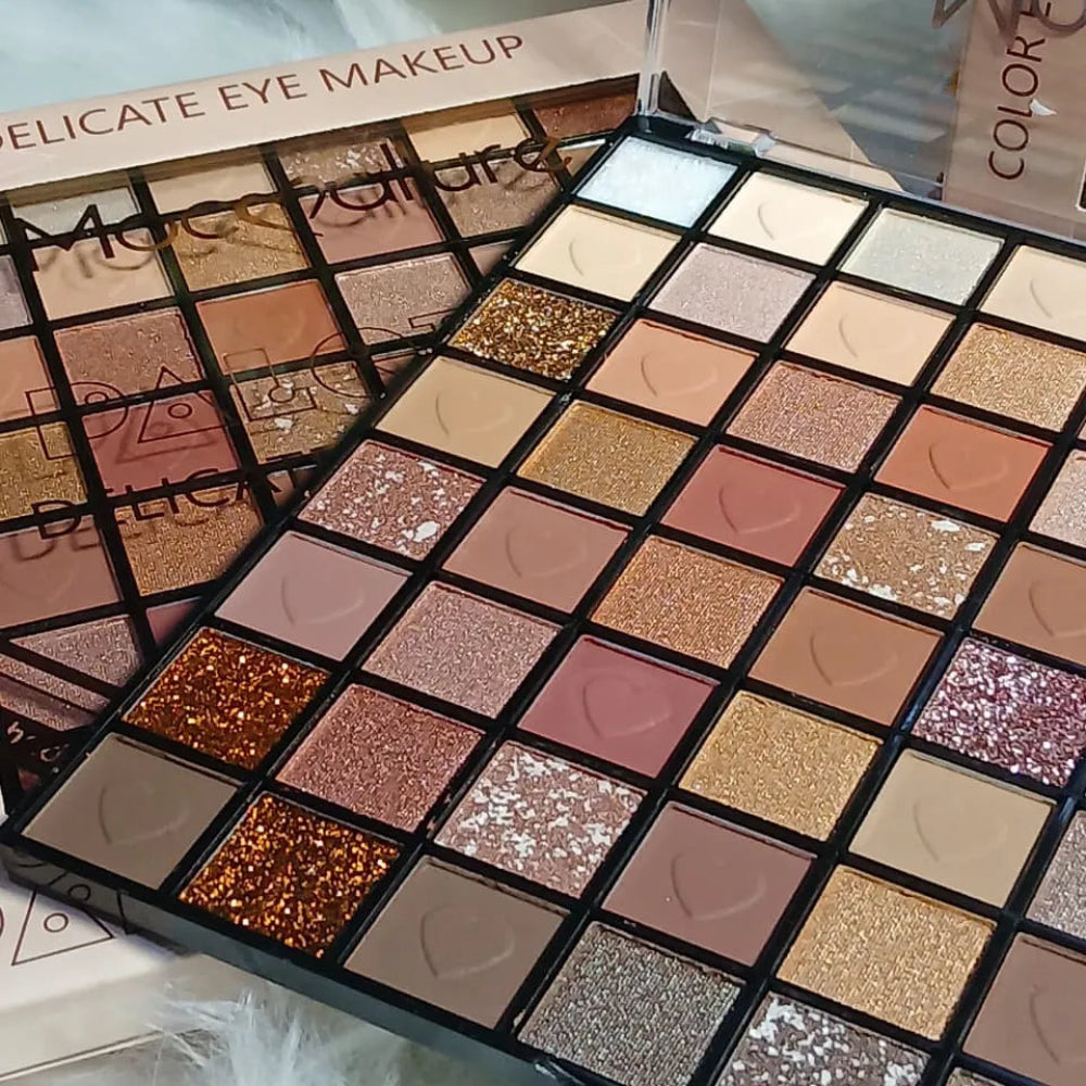 Maca Delicate Eye Makeup Color Eyeshadow Palette - 64 Colors