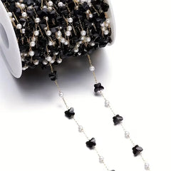Pearl & Butterfly Crystal Chains Permanent Bracelet