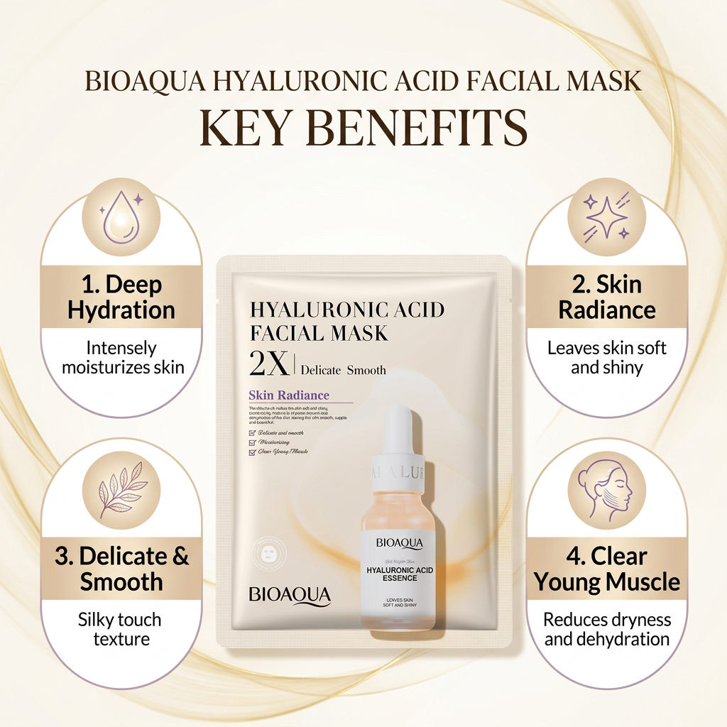 BIOAQUA Hyaluronic Acid Deep Hydration Face Sheet Mask - 25g